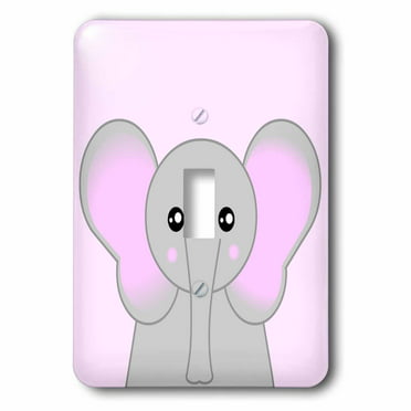 3dRose lsp_6147_6 Curious Baby Animals Multicolor Lion Monkey Giraffe Elephant On Pink Background 2 Plug Outlet Cover 